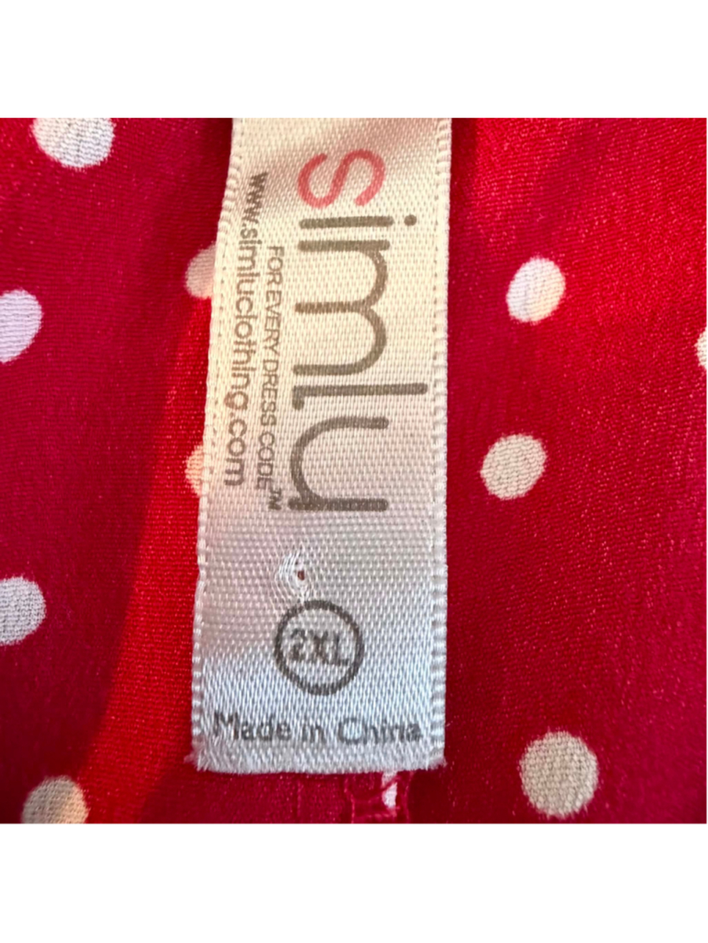 Women's SIMLU Red & White Polka Dot Maxi Skirt - 2X - Picture 3 of 7